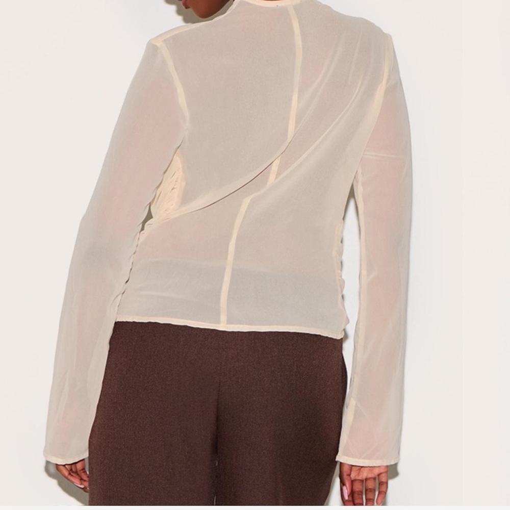 Elegant Cream Draped Blouse- Brand new, never worn. - Picture 2 of 3